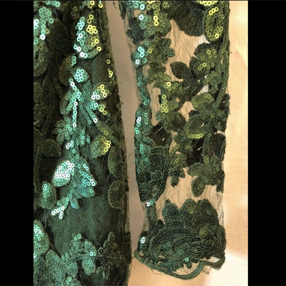 EUC Dress the Population Grace A-Line Dress‎ in Hunter Green [SZ Small ] - Picture 4 of 8